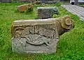 Stone sheep sculpture in Sisian