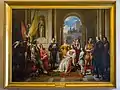 Torquato Tasso reads his poem at the Ferrara court. Painting in the Palazzo Tosio, Brescia.