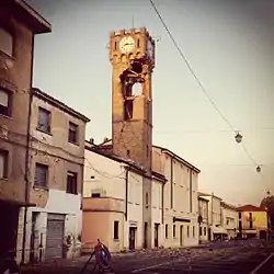 Damage in the town after the 2012 earthquake