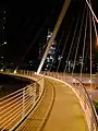 Trinity Bridge at night.