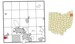 Location of South Canal in Trumbull County within the state of Ohio