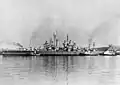 USS Galveston (CL-93) at the Cramp shipyard, 1946.