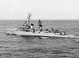Medium-size missile-armed warship.