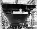 Tarawa under construction at Norfolk Navy Yard in 1945
