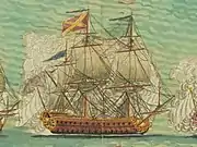 Redoutable (1749) at the Battle of Minorca (1756)