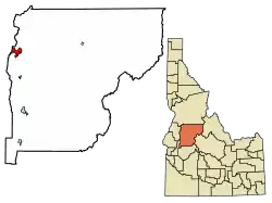 Location of McCall in Valley County, Idaho.