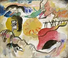 Wassily Kandinsky, Improvisation 27 (Garden of Love II), 1912, oil on canvas, 47 3/8 × 55 1/4 in. (120.3 × 140.3&nbsp;cm), The Metropolitan Museum of Art, New York