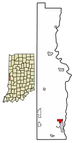 Location of Fairview Park in Vermillion County, Indiana.