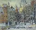 Edgars Vinters,  An afternoon at the lower and upper guild, Riga, Oil on cardboard; 80 x 95&nbsp;cm, 1975(Hans Joachim Gerber collection)