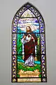 One of the stained glass windows inside Santa Clara de Asís Cathedral. The Sacred Heart of Jesus, built in 1950.