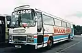 1982 Volvo B10M / Plaxton Supreme VI (12-metre), showing the shallow windows unique to the  Supreme VI.