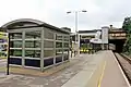 Looking towards the station entrance, from the platform.