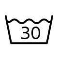Wash at or below 30&nbsp;°C (86&nbsp;°F) (US, 1 dot, ●)