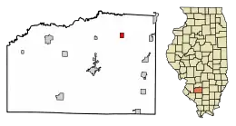Location of Hoyleton in Washington County, Illinois.
