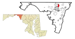 Location of Paramount-Long Meadow, Maryland