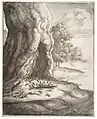 Illustration of Aesop's Fable The ant and the grasshopper by Wenzel Hollar