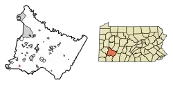 Location of Smithton in Westmoreland County, Pennsylvania.