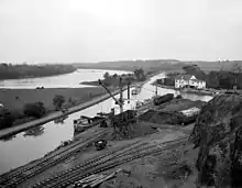 A canal basin at Williamsport, MD on the Chesapeake and Ohio Canal