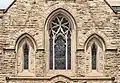 Windows above the front portal