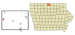 Location of Buffalo Center, Iowa