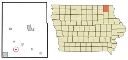 Location of Fort Atkinson, Iowa