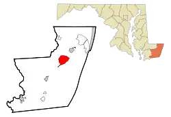 Location of Newark, Maryland