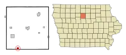 Location of Woolstock, Iowa