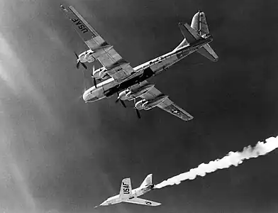 X-2 just after being dropped.