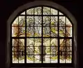 Stained glass window in the basilica