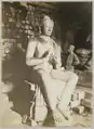Céphas near the Buddha sculpture in Tjandi Mendoet