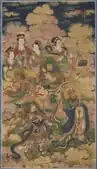 The eight hosts of Deva, Naga and Yakshi; 1454; hanging scroll, ink and color on silk; dimensions of the painting: 140.2 × 78.8&nbsp;cm; Cleveland Museum of Art